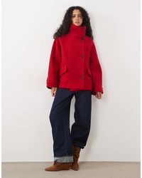 Mango - 100% Wool Funnel Neck Jacket - Lyst