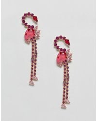 Krystal London Swarovski Crystal Flamingo Earrings - Pink