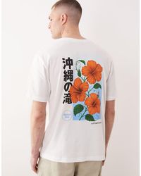 Only & Sons - Oversized T-Shirt Met Bloemenprint Op De Achterkant - Lyst
