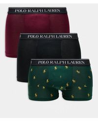 Polo Ralph Lauren - Confezione Da 3 Boxer Aderenti Color Rosso, Verde E Con Elastico - Lyst