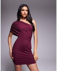 ASOS - One Shoulder Draped Mini Dress - Lyst