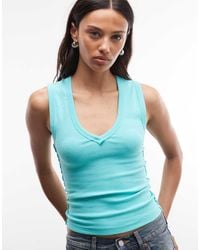 Collusion - Low V Neck Exposed Seam Ribbed Vest - Lyst