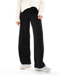 Vero Moda - Pantaloni A Fondo Ampio Neri Con Piega Sul Davanti - Lyst