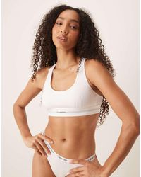 Calvin Klein - Bralette Van Geribbeld Modal - Lyst