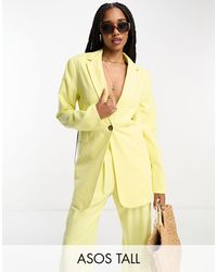ASOS - Asos design tall - blazer da abito slim fit limone - Lyst