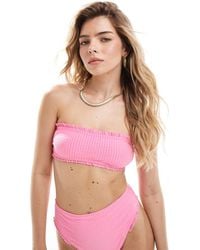 ASOS - Stella Seersucker Bandeau Bikini Top - Lyst