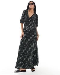 Glamorous - V-Neck Maxi Tea Dress - Lyst