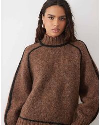 Vero Moda - Hoogsluitende Trui Met Contrasterende Stiksels - Lyst