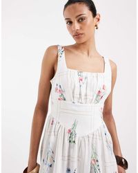 Vero Moda - Sleeveless Milkmaid Midi Dress - Lyst