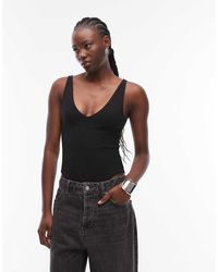 ASOS - Compact Cotton V Neck Bodysuit - Lyst