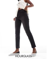 ASOS - Vaqueros Mom Negro Lavado Cómodos De Corte Slim De Hourglass - Lyst