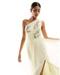 Maya - Embellished One Shoulder Maxi Dress - Lyst