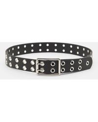 Pull&Bear - Leather Effect Belt With Eyelets - Lyst