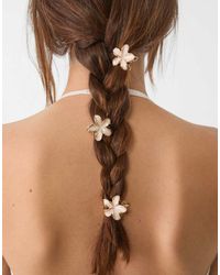 Stradivarius - 6 Pack Of Mini Flower Hair Clips - Lyst