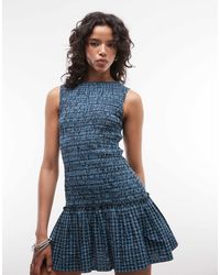 Collusion Slash Neck Denim Mini Dress in Black | Lyst