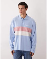 ASOS - Heavyweight Oversized Stripe Long Sleeve Polo - Lyst