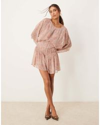 ASOS - Cowl Back Pleated Bodice Playsuit - Lyst