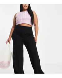 ASOS - Asos Design Curve Basic Wide Leg Jersey Trouser - Lyst