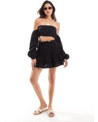 ASOS - Double Gauze Ra-ra Mini Beach Skirt Co-ord - Lyst