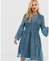 whistles ditsy floral pleated tiered dress