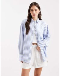 ASOS - Camisa A Extragrande De Mezcla De Lino De - Lyst