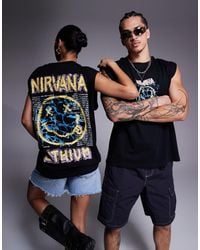ASOS - Nirvana Unisex Boxy Oversized Vest With Large Scale Prints - Lyst