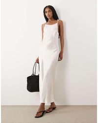 ARKET - Satin Tie Shoulder Midi Slip Dress - Lyst
