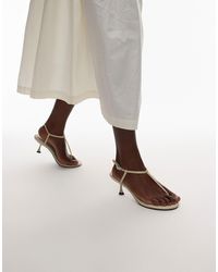 TOPSHOP - Imani Toe Thong Mid Heel - Lyst