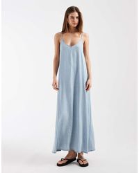 ONLY - Chambray Maxi Dress - Lyst