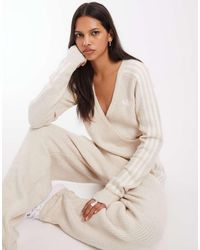 adidas Originals - X Jennie Knitted Wrap Cardigan - Lyst