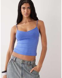 Weekday - Camiseta Sin Mangas Azul Cobalto Demi De - Lyst