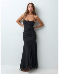 ASOS - Slip Cami Maxi Dress With Lace Insert - Lyst