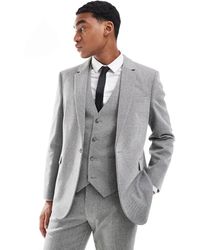 ASOS - Double Breasted Slim Suit Jacket With Wool - Lyst