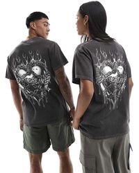 PRNT - Heart Breaker Front And Back Print Washed T-Shirt - Lyst