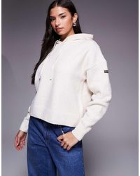 Barbour - Sudadera Blanco Con Capucha De Punto Katya De - Lyst