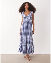 Accessorize - – midi-strandkleid mit vichy-karomuster - Lyst