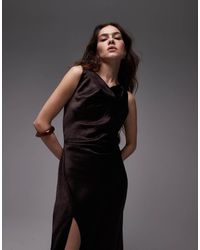 & Other Stories - Sleeveless Satin Midaxi Dress With Drape Detail And Thigh Split - Lyst