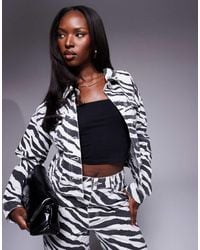 River Island - Denim Jacket Co-Ord - Lyst