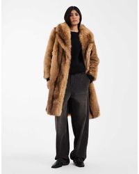 ASOS - Midi-Jas Van Imitatiebont Met Strepen - Lyst