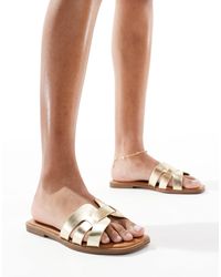 SEQWL Wide Fit - Seqwl - stork - sandales plates pointure large - Lyst