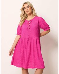 Yours Clothing - Bow Front Mini Dress - Lyst
