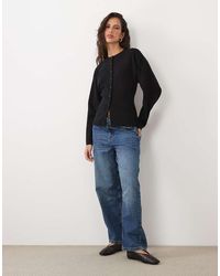 ASOS - Structured Cardigan With Faux Leather Buttons - Lyst