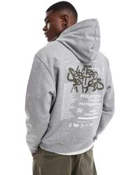 ASOS - Sudadera Gris Jaspeado Con Capucha Y Estampado En El Pecho Y La Espalda De Grafiti De - Lyst