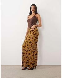 ASOS - Flocked Mesh Low Rise Co Ord Maxi Skirt - Lyst