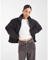 Pieces - Funnel Neck Padded Jacket With toggle Trim - Lyst