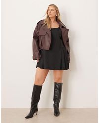 ASOS - Asos Design Curve Tailored Mini Dress With Pleated Hem - Lyst