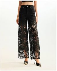 JW PEI - Jeans Met Rechte Kanten Pijpen Versierd Met Kristallen - Lyst