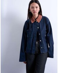 TOPSHOP - Cut Cord Jacket With Contrast Cord Collar - Lyst