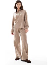 Miss Selfridge - Pantalon ample d'ensemble en jersey brossé - camel - Lyst