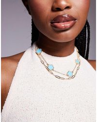 ALDO - Feelin Multirow Choker Necklace With Clover Charms - Lyst